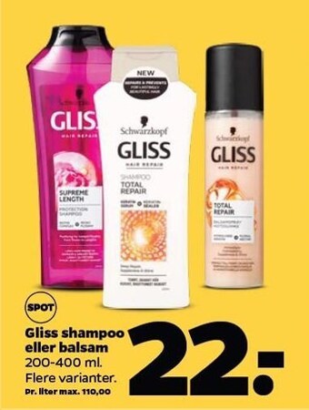 Netto Gliss shampoo tilbud