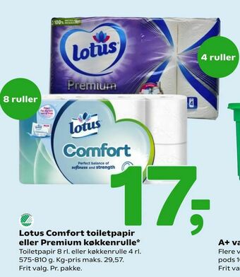 Coop 365 Lotus Comfort toiletpapir eller Premium køkkenrulle tilbud