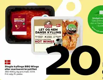 Coop 365 Stegte kyllinge BBQ Wings eller marineret brystfilet tilbud