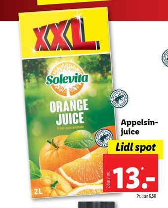 Lidl Appelsinjuice tilbud