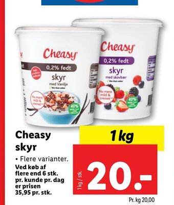 Lidl Cheasy skyr tilbud