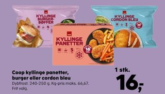 Kvickly Coop kyllingeburger tilbud