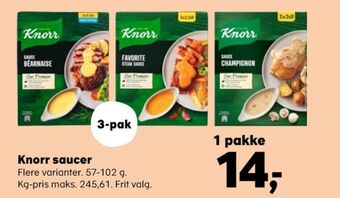 Kvickly Knorr sauce pulver tilbud