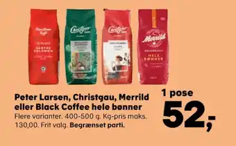 Kvickly Christgau kaffebønner - hele tilbud