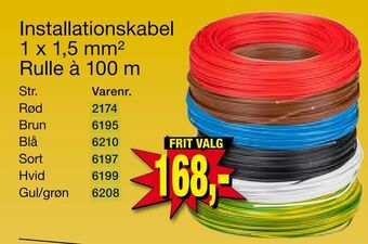 Harald Nyborg Installationskabel 1 x 1,5 mm2 rulle à 100 m tilbud