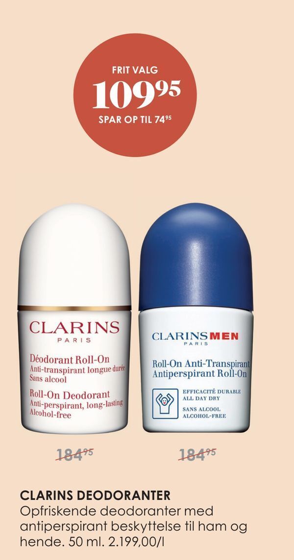 Clarins deodoranter tilbud hos Matas