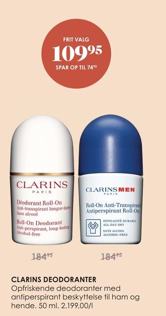 Matas Clarins deodoranter tilbud