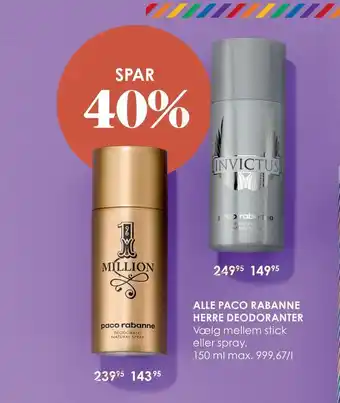 Alle paco rabanne herre deodoranter