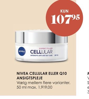 Matas Nivea cellular eller q10 ansigtspleje tilbud