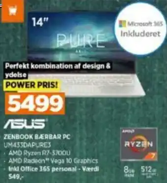 Power Asus Zenbook UM433DAPURE3 tilbud
