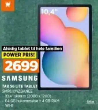Power Samsung Tab S6 Lite Tablet SMP610NZBANEE tilbud