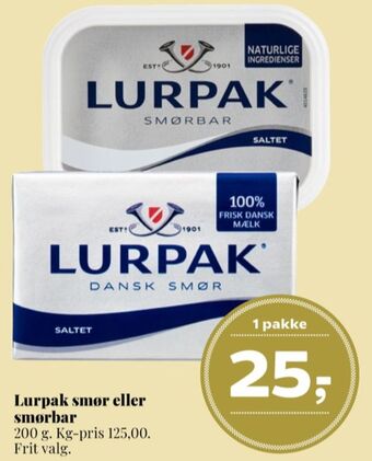 Dagli'Brugsen Lurpak smør eller smørbar tilbud