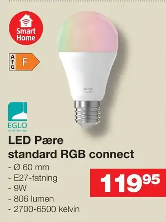 Bauhaus Led pære standard rgb connect tilbud