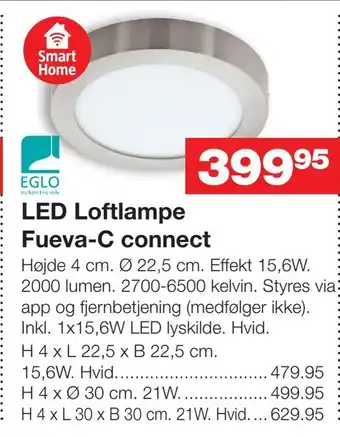 Bauhaus Led loftlampe fueva-c connect tilbud