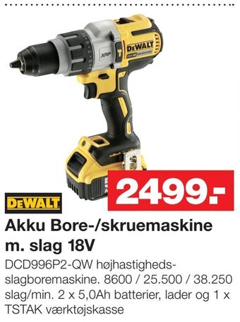 Bauhaus Akku bore-/skruemaskine m. slag 18v tilbud