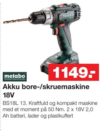 Akku bore-/skruemaskine 18v