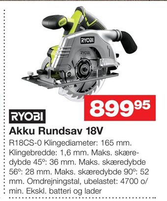 Bauhaus Akku rundsav 18v tilbud