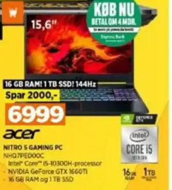 Power Acer Nitro 5 Gaming Pc NHQ7PED00C tilbud