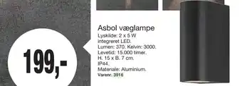Harald Nyborg Asbol Væglampe tilbud