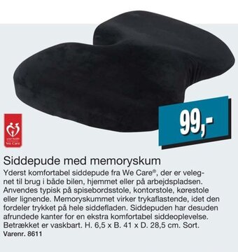 Harald Nyborg Siddepude med Memoryskum tilbud