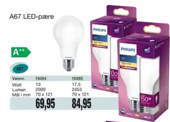 Harald Nyborg Philips A67 LED-Pære tilbud