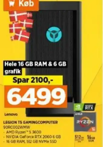 Power Lenovo Legion T5 Gaming Computer 90rc002WMW tilbud