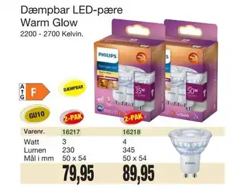 Harald Nyborg Philips Dæmpbar LED-Pære Warm Glow tilbud