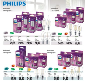 Harald Nyborg Philips Filament LED-Pære tilbud