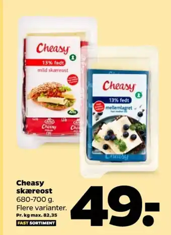 Netto Cheasy skæreost mild 13% tilbud