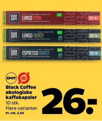 Netto Black coffee kaffekapsler tilbud
