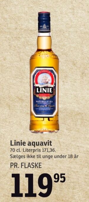 SPAR Linie aquavit snaps tilbud