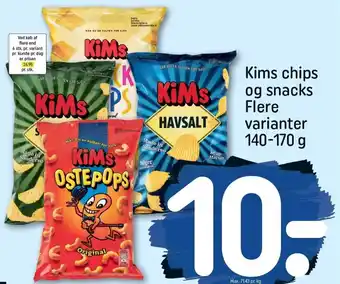 REMA 1000 Kims Chips Og Snacks Flere Varianter tilbud