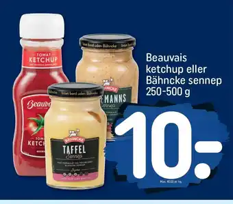 REMA 1000 Beauvais Ketchup Eller Bähncke Sennep tilbud