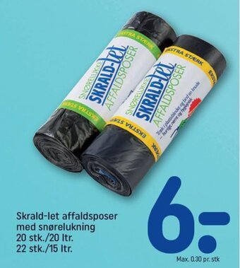 REMA 1000 Skrald-Let Affaldsposer Med Snørelukning tilbud