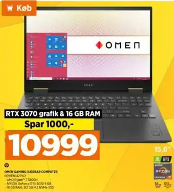 Power Omen Gaming BÆRBAR Computer HP15EN1427NO tilbud