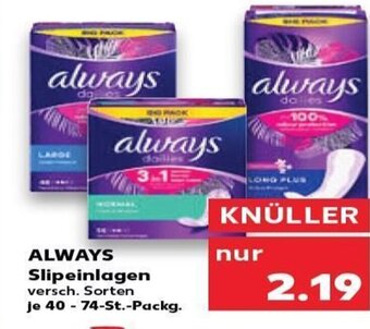 Kaufland DE Always Slipeinlagen tilbud