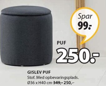 JYSK Gislev Puf tilbud