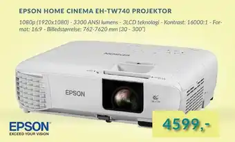 EDB Center Epson home cinema eh-tw740 projektor tilbud