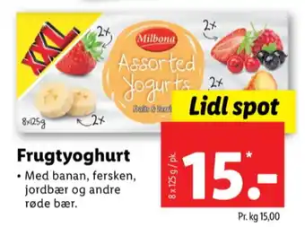 Lidl Milbona yoghurt fruit & berries tilbud