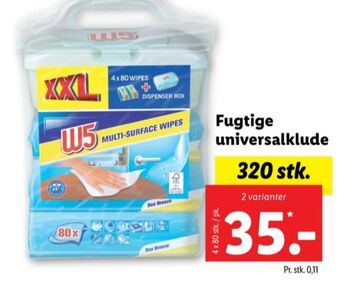 Lidl W5 rengøringsvådservietter tilbud