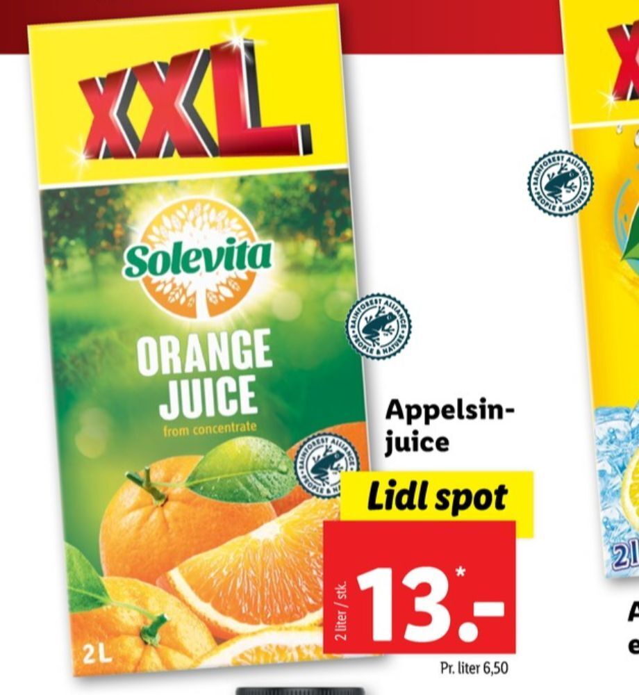 Solevita juice tilbud hos Lidl