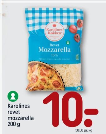 REMA 1000 Karolines revet ost mozzarella tilbud
