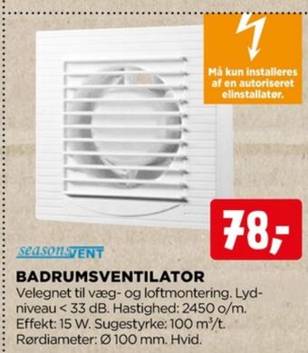 Seasonsvent ventilator