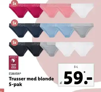 Lidl Esmara Trusser med blonde 5 pak tilbud