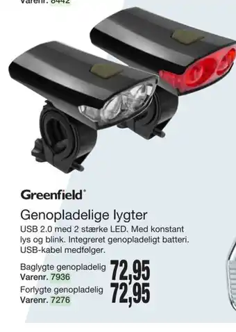 Greenfield Genopladelige lygter