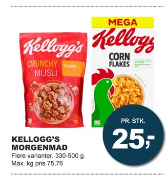 Let-Køb Kelloggs cornflakes tilbud