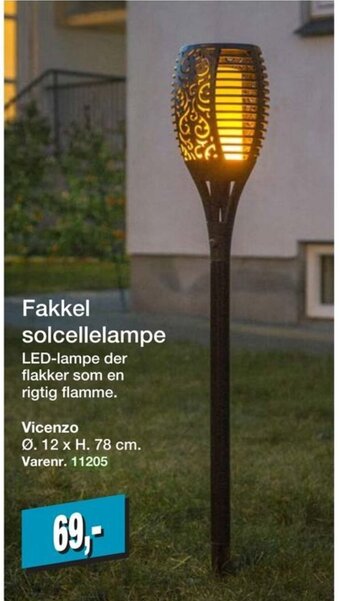 Harald Nyborg Fakkel Solcellelampe tilbud