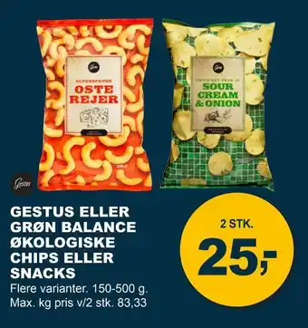 Let-Køb Gestus eller grøn balance økologiske chips eller snacks tilbud