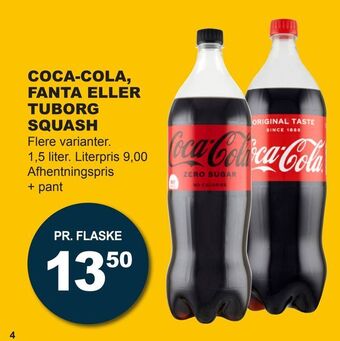 Let-Køb Coca-cola, fanta eller tuborg squash tilbud