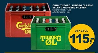 Let-Køb Grøn tuborg, tuborg classic eller carlsberg pilsner tilbud